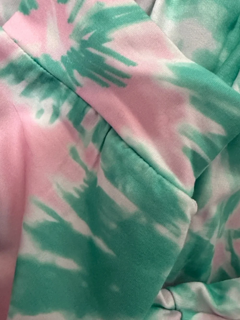 Trendy Girls Pink & Teal Tie-Dye Daisy Stretchy Hoodie& Jogger Pants Set Size 9Y
